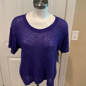 Eileen Fisher Purple Loose Knit Lightweight Linen Blend Sweater, Size XS